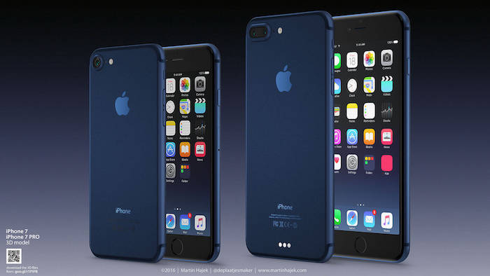 iPhone7で発売が予想される新色「ディープブルー」のイメージ画像