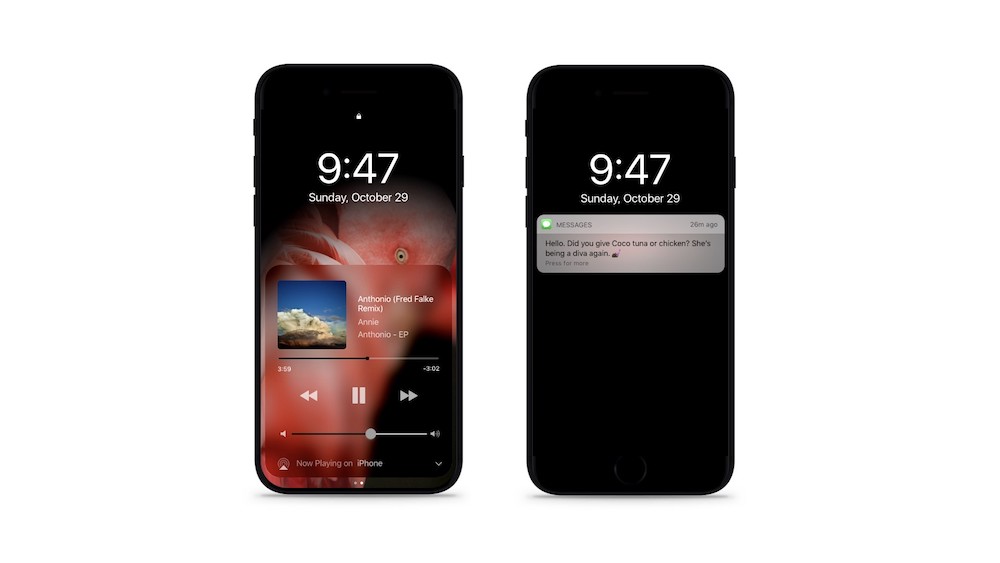 iOS11でダークモードを搭載したiPhone8のイメージ画像。ベゼルと画面が一体化したようなデザイン
