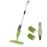 Airbibo フロアモップ スプレーモップ 水拭き 乾拭き 床掃除 フローリング 回転モップ 掃除 清掃 クリーナ 水スプレー機能付き 片手で操作可能 交換用パッド2枚付き モップ洗い用ブラシ付き 主婦専用