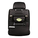 Teyimo 車用シートバックポケット バック シート ポケット カーポケット ボックスティッシュ 収納ポケット ドリンクホルダー 折り畳み傘 コンパクト収納 取り付け簡単 大容量 小物入れ ブラック